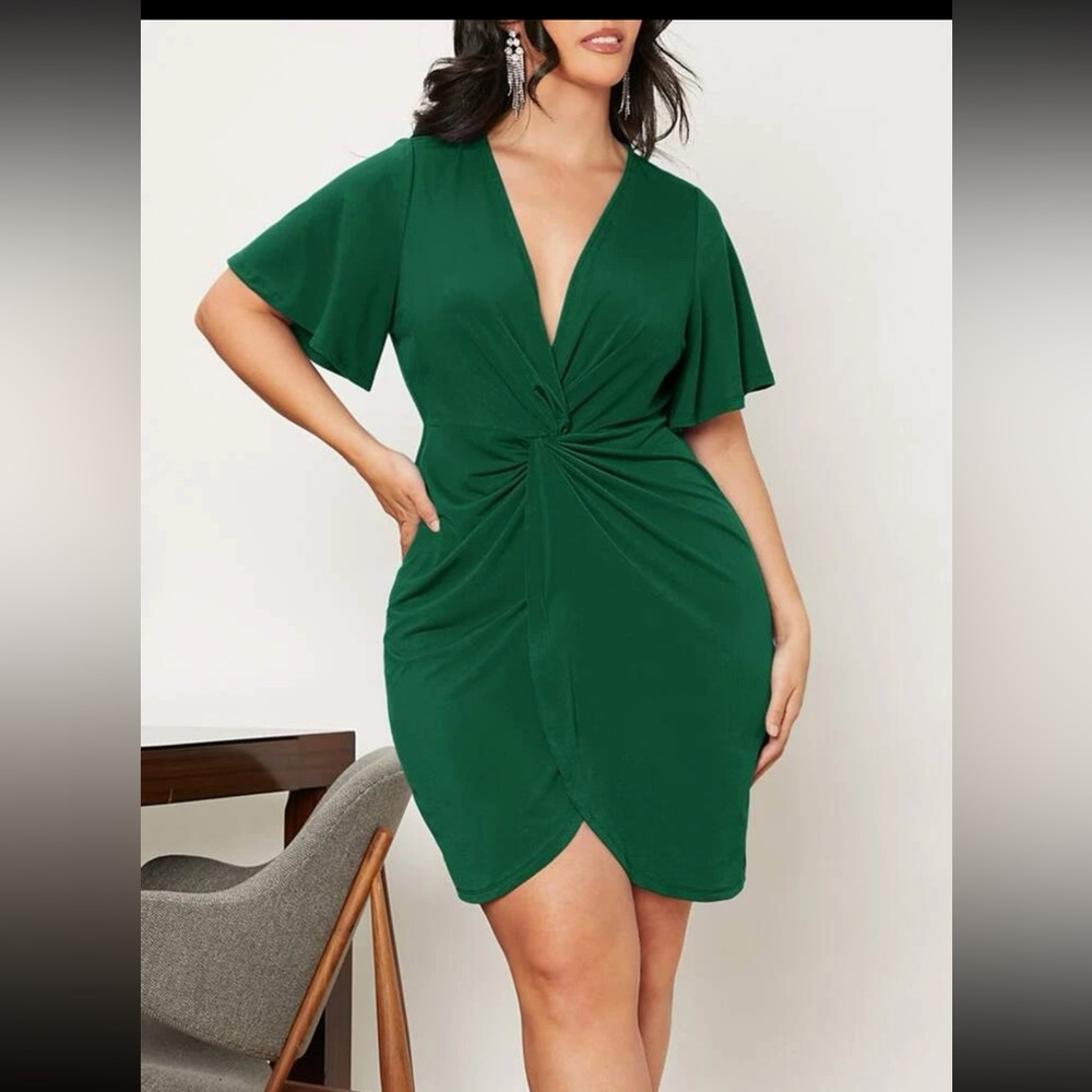 NWOT SHEIN Green Knot Dress Size 3xl